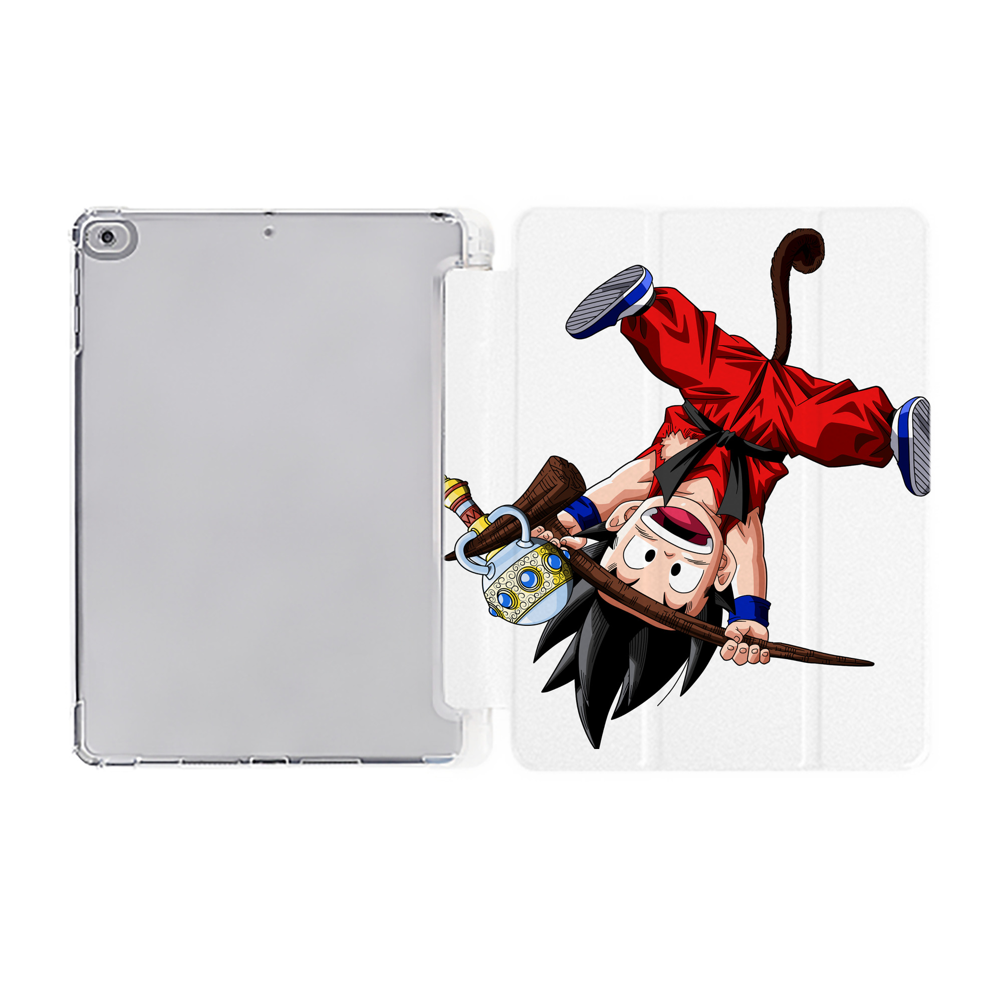 （画像用） ドラゴンボール 孫悟空（そん ごくう）Son Goku カカロット DRAGON BALL Kakarotto IPad ケース ペン収納付き 三つ折りスタンド PUレザー×シリコン 対応機種9.5/10.5/10.9インチ